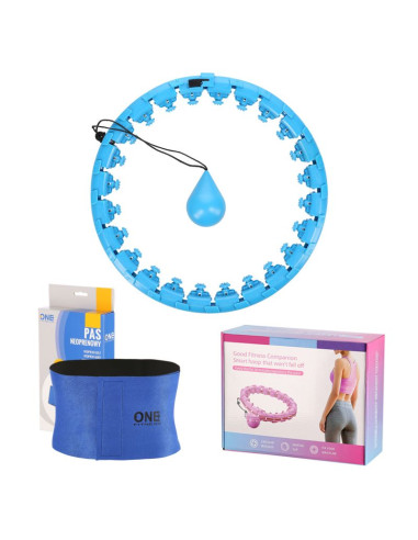 Fh01 blue hula hop z obciążnikiem