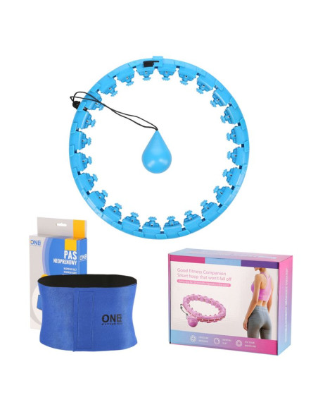 Fh01 blue hula hop z obciążnikiem