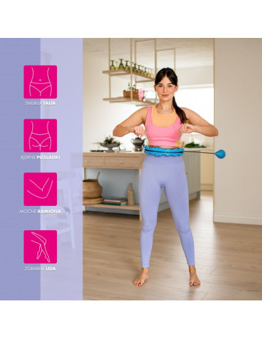 Fh01 blue hula hop z obciążnikiem