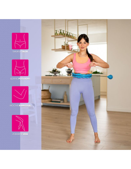 Fh01 blue hula hop z obciążnikiem