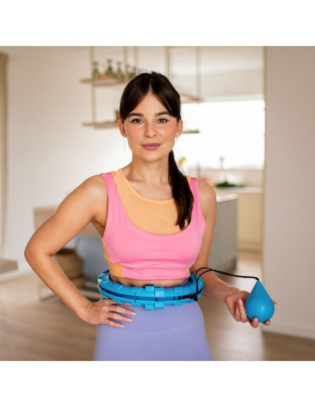 Fh01 blue hula hop z obciążnikiem