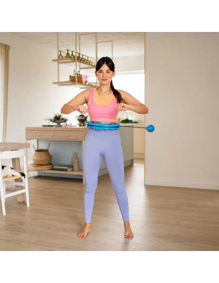 Fh01 blue hula hop z obciążnikiem