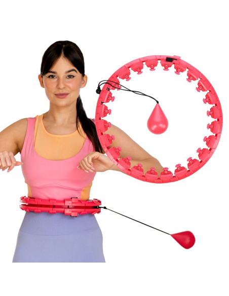 Fh01 red hula hop z obciążnikiem