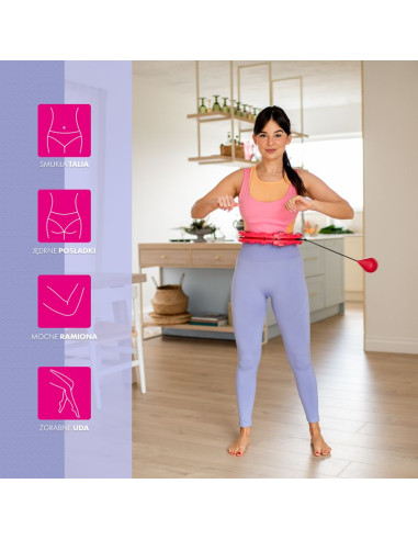 Fh01 red hula hop z obciążnikiem