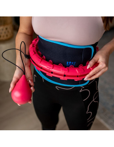 Fh01 red hula hop z obciążnikiem