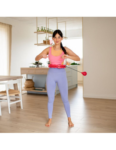 Fh01 red hula hop z obciążnikiem