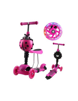 Hulajnoga balansowa jeździk 3w1 enero biedronka różowa