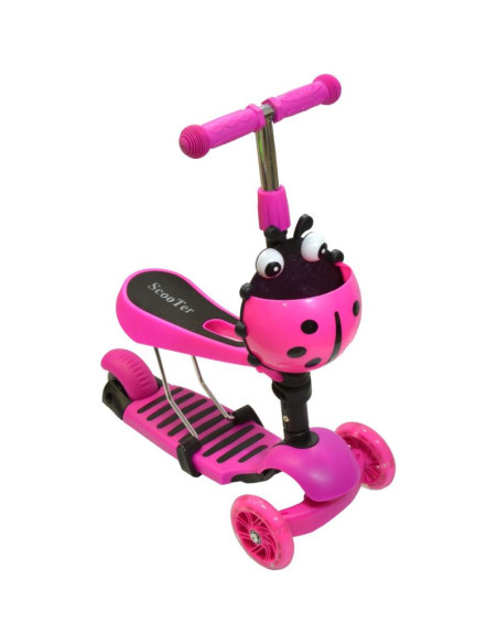 Hulajnoga balansowa jeździk 3w1 enero biedronka różowa