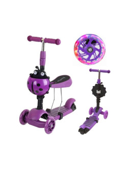 Hulajnoga balansowa jeździk 3w1 enero biedronka fioletowa