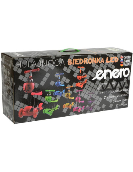 Hulajnoga balansowa jeździk 3w1 enero biedronka zielona