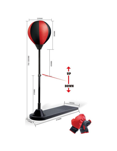 Zestaw bokserski enero dla dzieci regulowany 75-128cm i rękawice