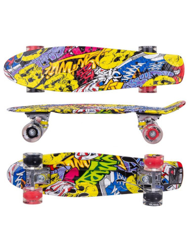 Deskorolka plastikowa 22 cale enero graffiti led 1030869