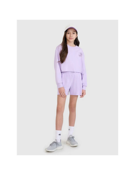 Bluza dresowa nierozpinana bez kaptura dziewczęca 4f 4fjwss25tswsf1504-52s