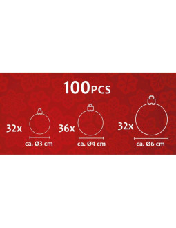 Zestaw 100 bombek srebrny 2
