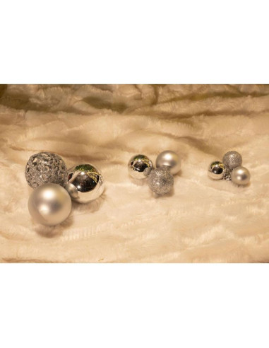 Zestaw 100 bombek srebrny