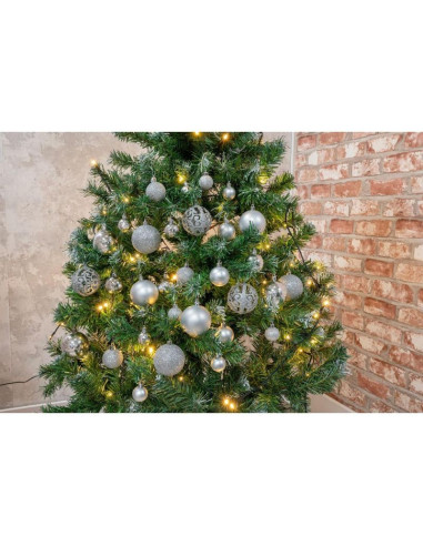 Zestaw 100 bombek srebrny