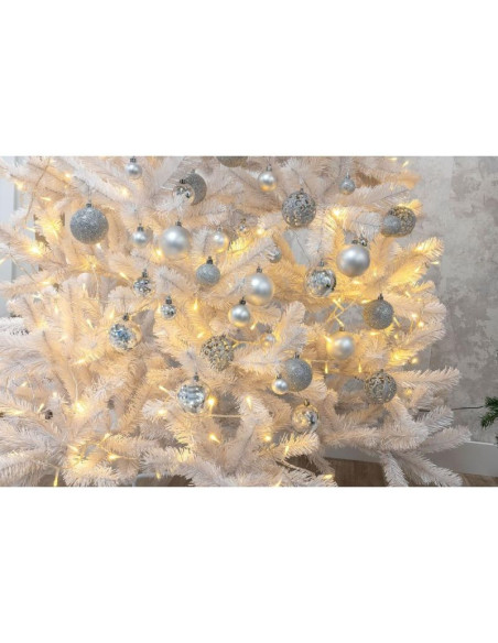 Zestaw 100 bombek srebrny