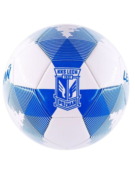 Piłka herb lech poznań bialo-niebieska