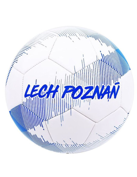 Piłka herb lech poznań bialo-niebieska