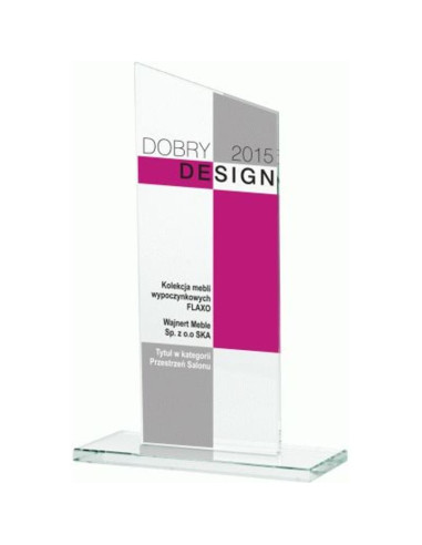 Trofeum szklanie z nadrukiem kolorowym luxorjet