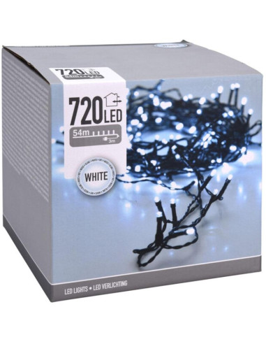 Lampki choinkowe łańcuch świetlny 720 led zimny biały