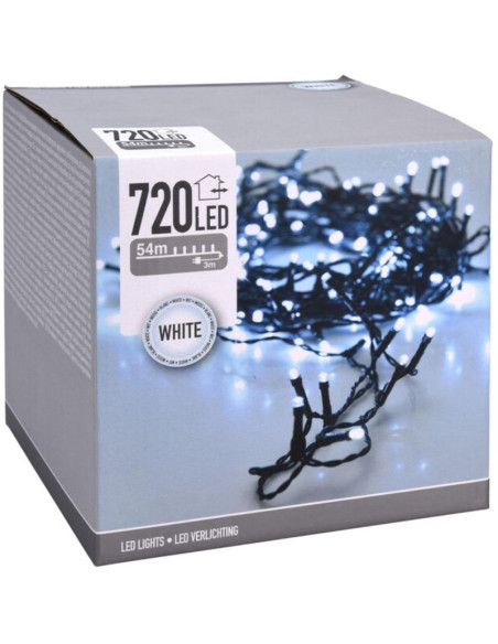 Lampki choinkowe łańcuch świetlny 720 led zimny biały