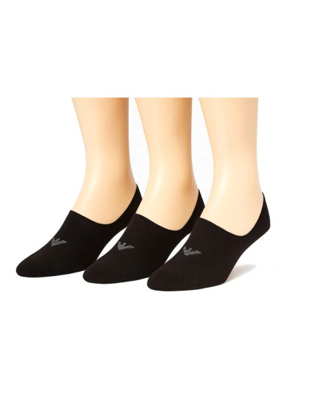 Emporio armani skarpety mikrostopki calza bawełna czarne 3-pack