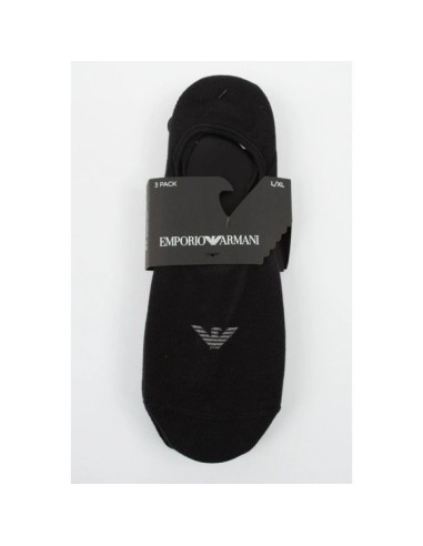 Emporio armani skarpety mikrostopki calza bawełna czarne 3-pack