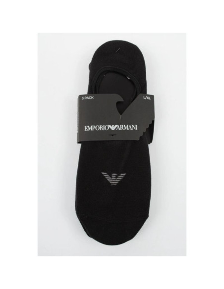 Emporio armani skarpety mikrostopki calza bawełna czarne 3-pack