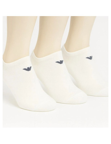 Emporio armani skarpety stopki calza bawełna białe wygodne 3-pack