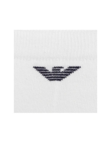Emporio armani skarpety stopki calza bawełna białe wygodne 3-pack