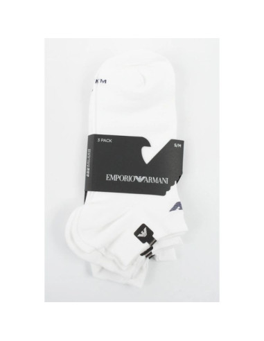 Emporio armani skarpety stopki calza bawełna białe wygodne 3-pack