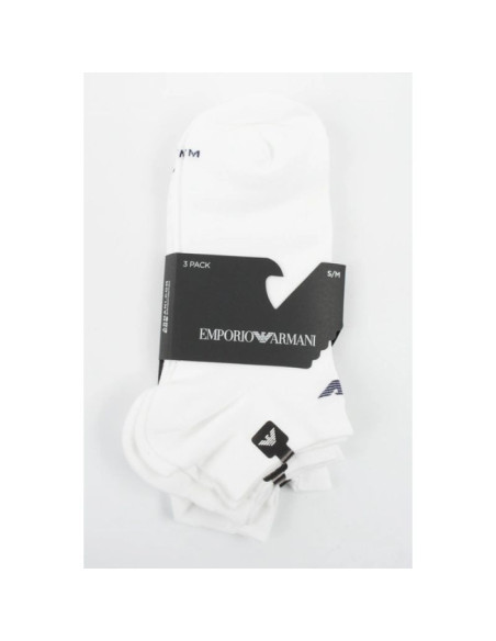 Emporio armani skarpety stopki calza bawełna białe wygodne 3-pack