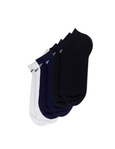 Emporio armani skarpety stopki calza bawełna wygodne 3-pack granatowe czarne białe