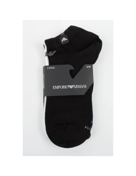 Emporio armani skarpety stopki calza bawełna wygodne 3-pack granatowe czarne białe