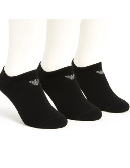 Emporio armani skarpety stopki calza bawełna czarne wygodne 3-pack