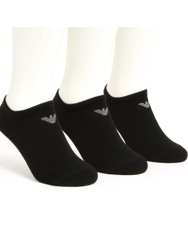 Emporio armani skarpety stopki calza bawełna czarne wygodne 3-pack
