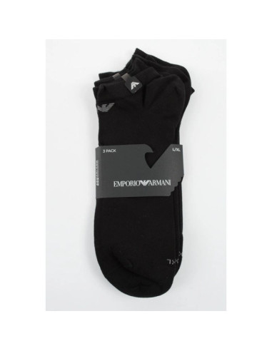 Emporio armani skarpety stopki calza bawełna czarne wygodne 3-pack