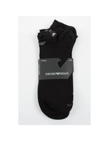 Emporio armani skarpety stopki calza bawełna czarne wygodne 3-pack