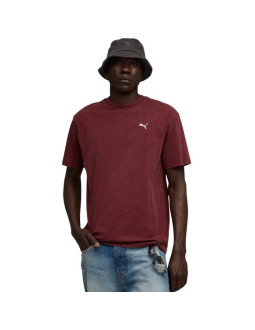 Koszulka męska puma ess elevated relaxed wash tee bordowa 688048 96