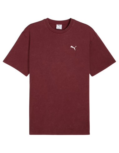 Koszulka męska puma ess elevated relaxed wash tee bordowa 688048 96