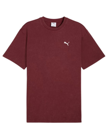 Koszulka męska puma ess elevated relaxed wash tee bordowa 688048 96