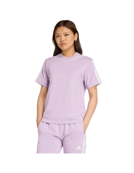 Koszulka damska adidas essentials 3-stripes cotton jasnofioletowa jv7362