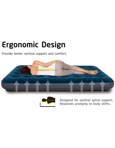 Materac flokowany 2-osobowy z nadrukiem 3d 191x137x22cm 24495