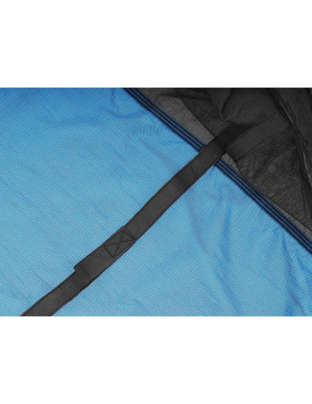 Hamak turystyczny 2 osobowy 270x140cm z moskitierą niebieski