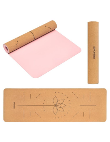 Mata fitness korkowa do ćwiczeń i jogi spokey savasana
