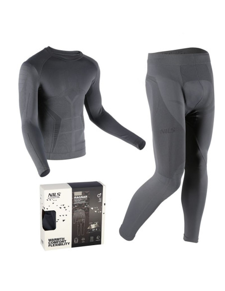 Btz0060 bielizna termoaktywna szara męska zestaw 2xl/3xl ragnar nils