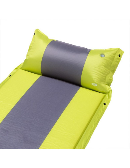 Mata samopompująca z poduszką nils camp nc4349 zielono-szara