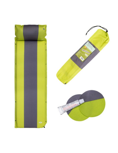 Mata samopompująca z poduszką nils camp nc4349 zielono-szara