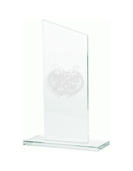 Trofeum szklane grawerowane